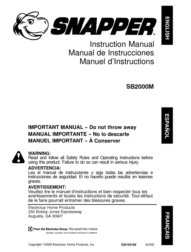 Snapper SB2000M User manual Snapper SB2000M User manual