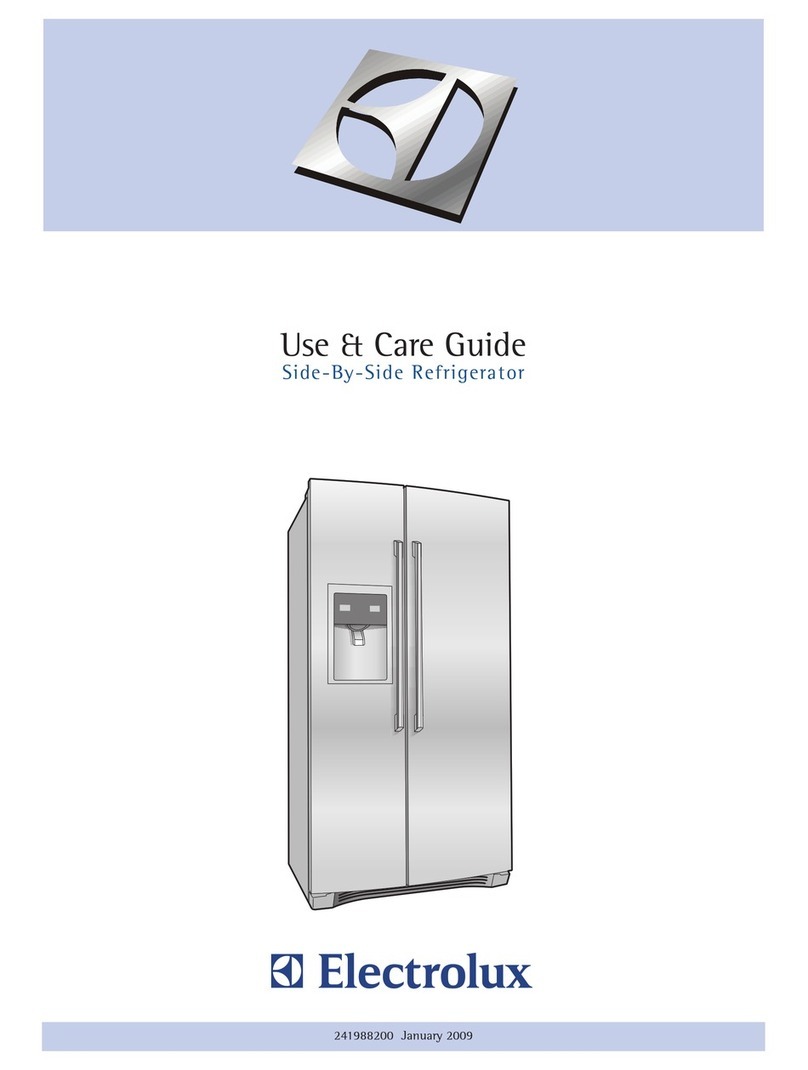 Electrolux Side-By-Side Refrigerator User manual