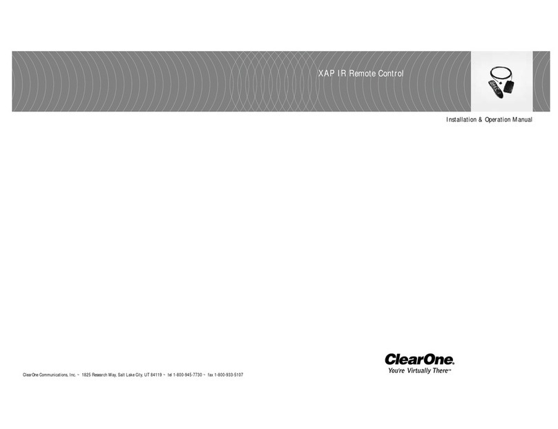 Clear One XAP IR Installation & operation manual