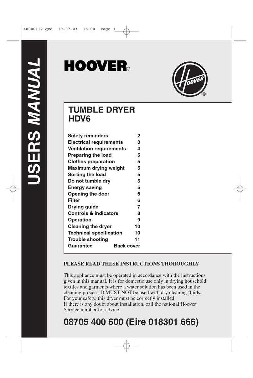 Hoover HDV6 user manual