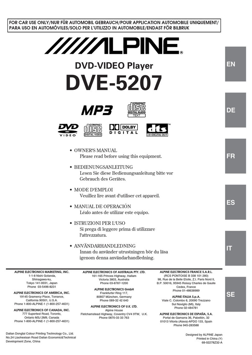 Alpine DVE-5207 User manual
