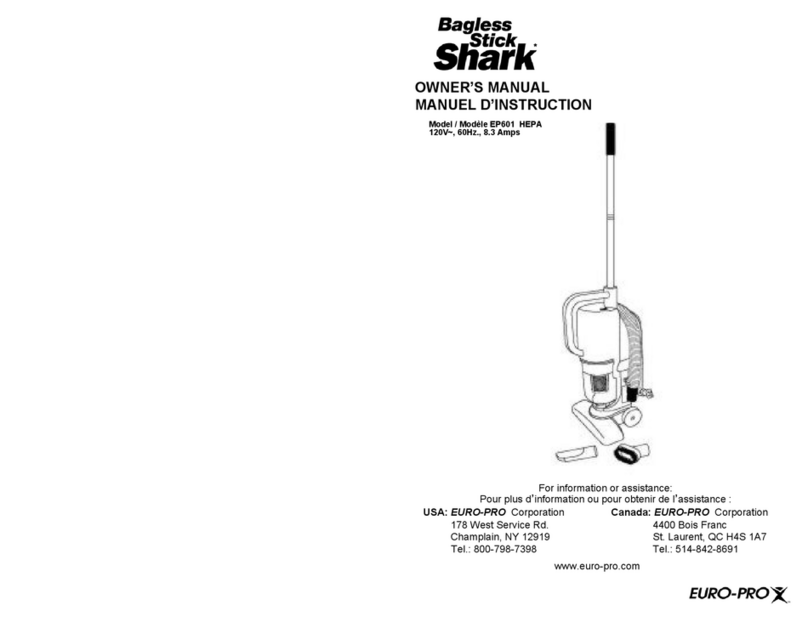 Shark Bagless Stick Shark EP601 HEPA owner's manual