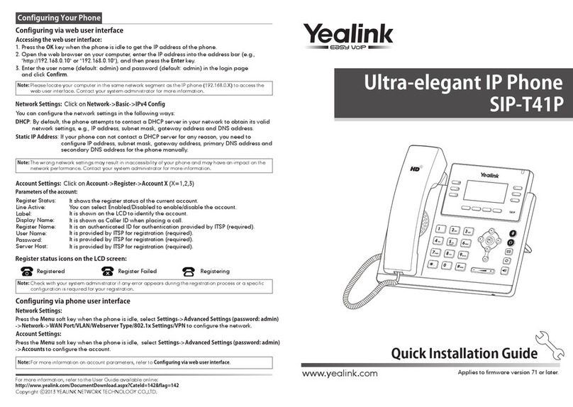 Yealink Yealink SIP-T41P User manual