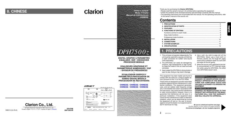 Clarion DPH7500z User manual