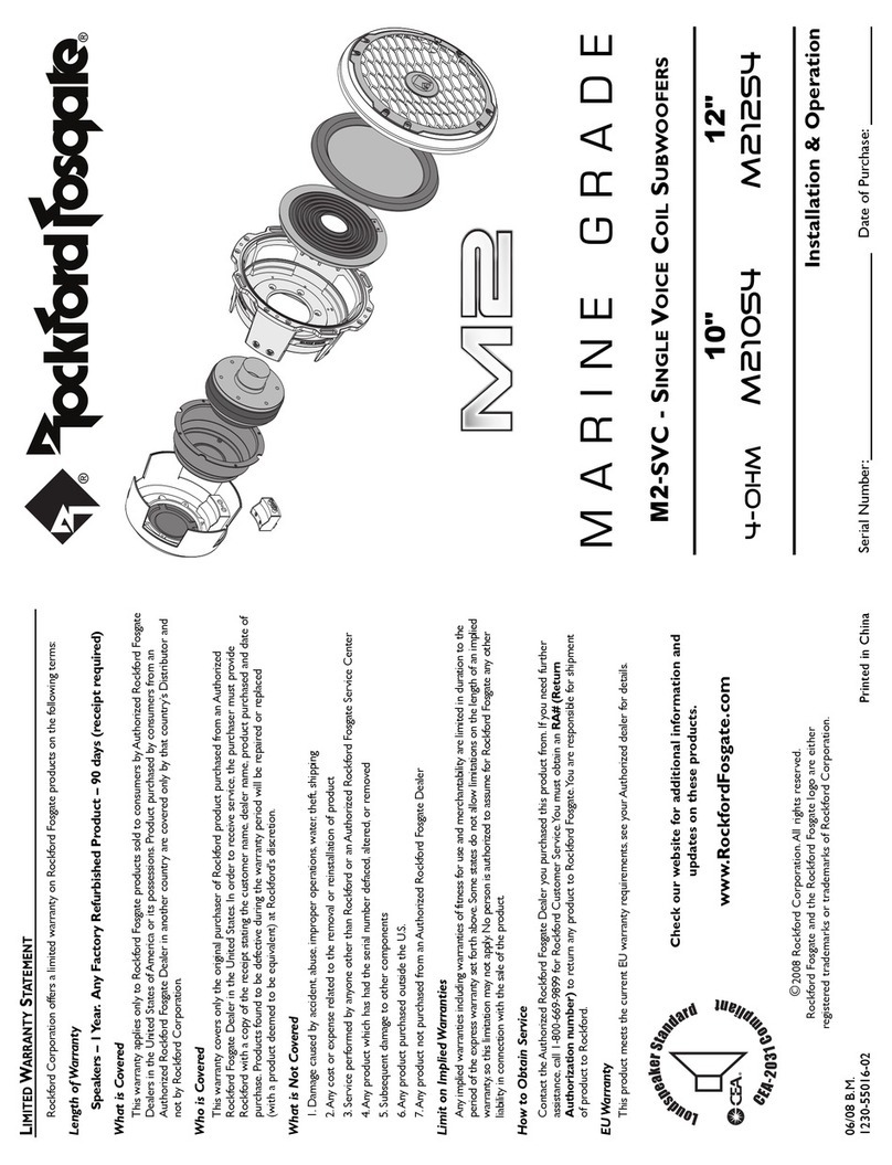 Rockford Fosgate M210S4 Installation & operation