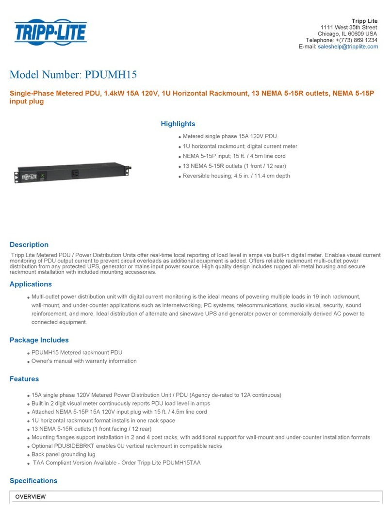 Tripp Lite PDUMH15 User manual