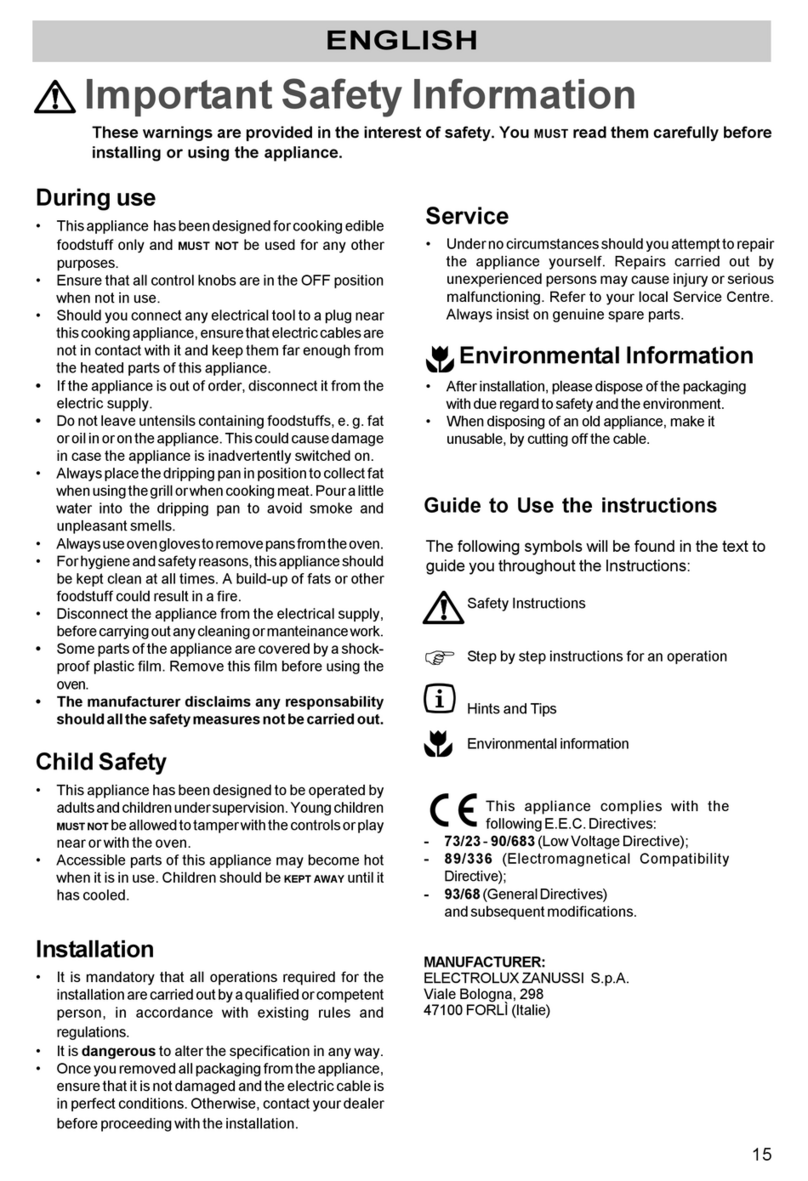 Electrolux Built-In Dishwasher Ower's manual