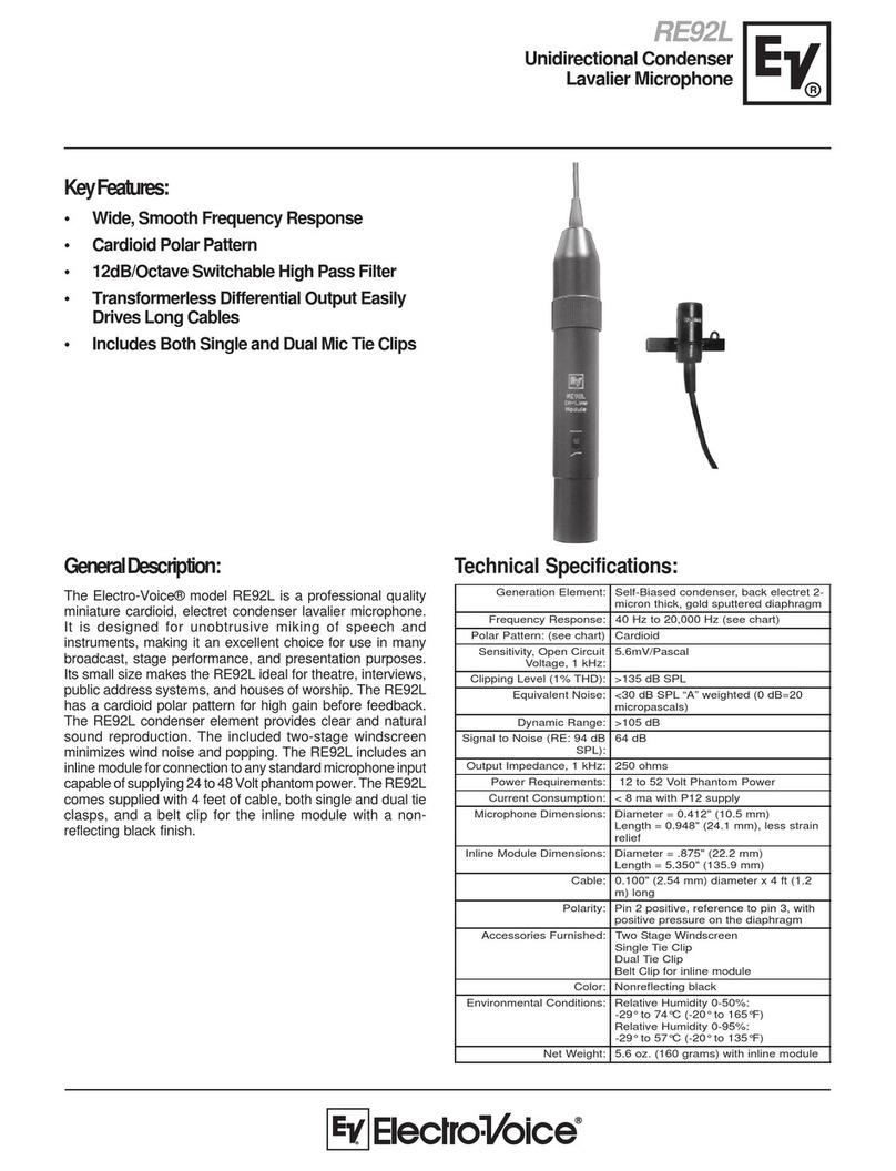 Electro-Voice RE92L Technical specifications