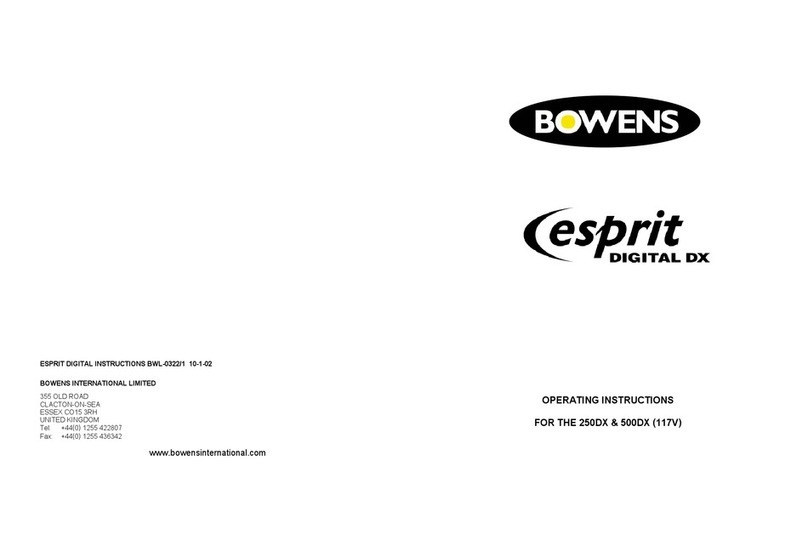 Bowens ESPRIT digital DX 250 operating instructions