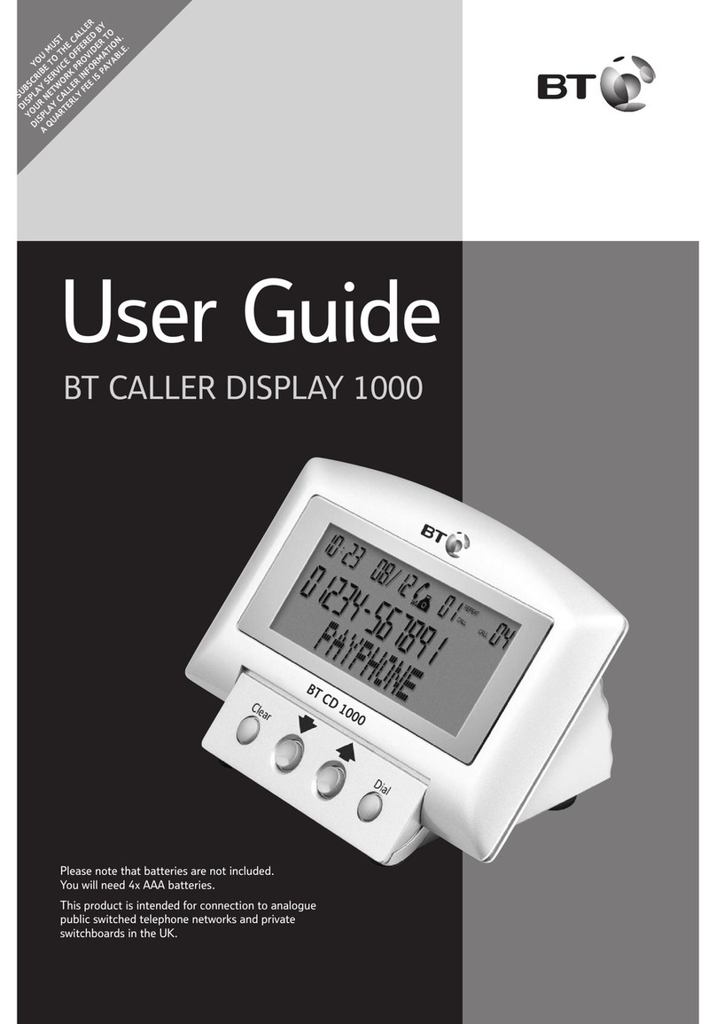BT CALLER DISPLAY 1000 User manual