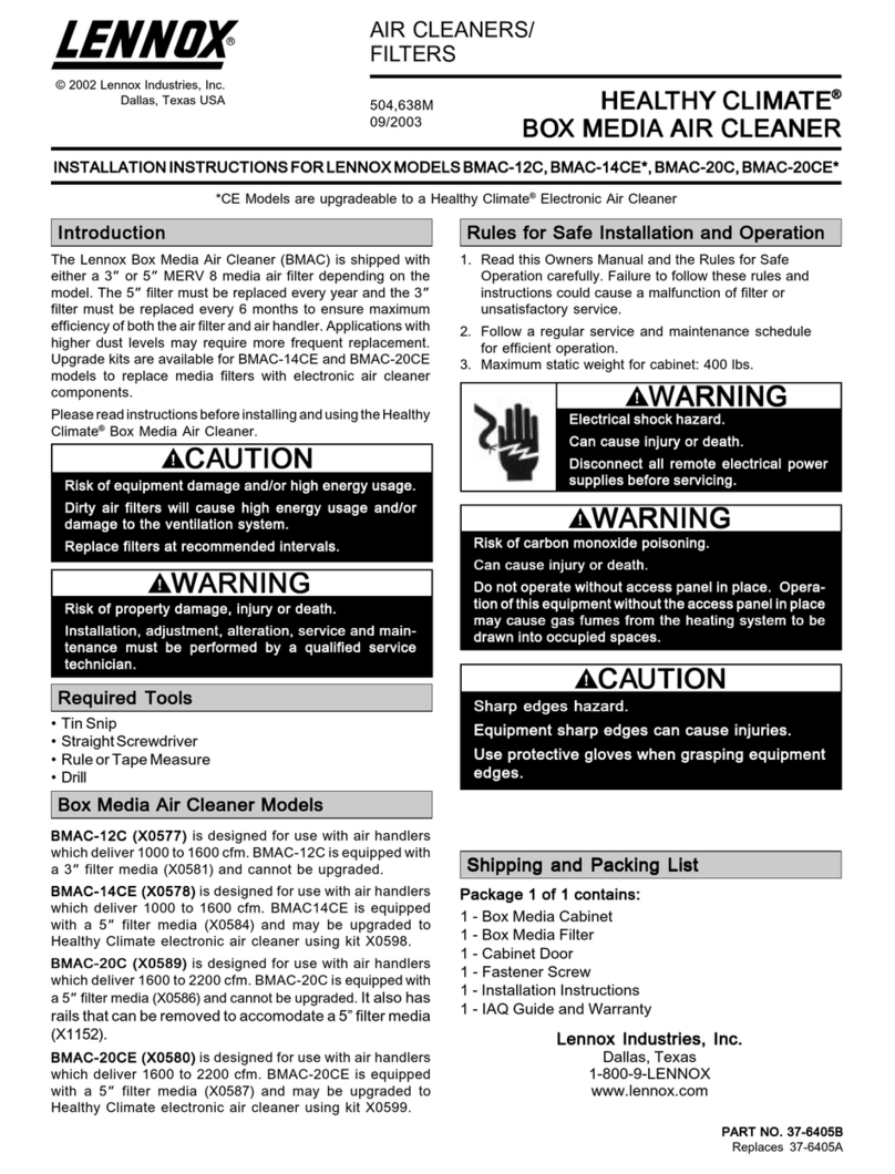 Lennox BMAC-12C User manual
