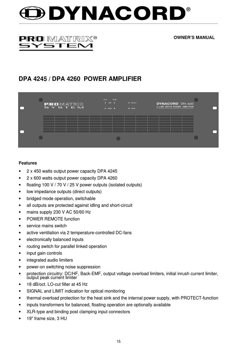 Dynacord Power Amplifier DPA 4245 owner's manual