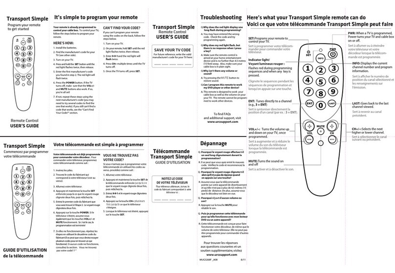 Universal Electronics Remote Control User manual