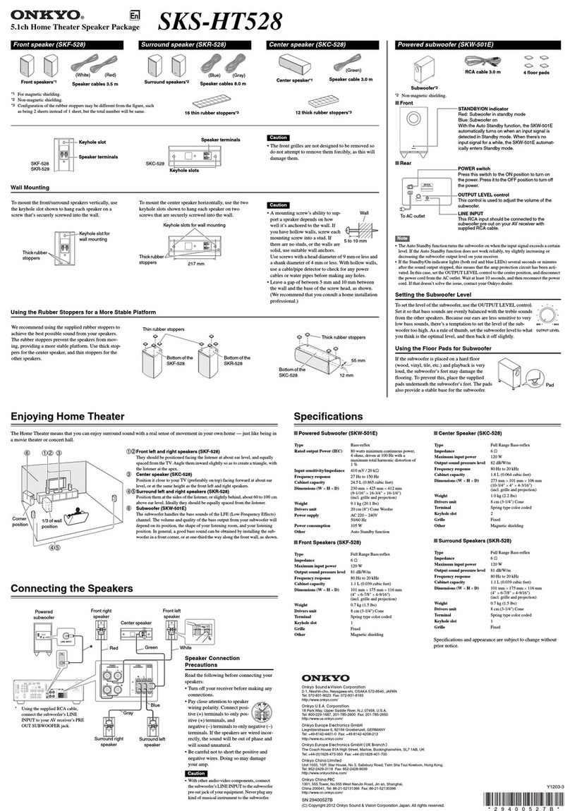 Onkyo SKS-HT528 User manual