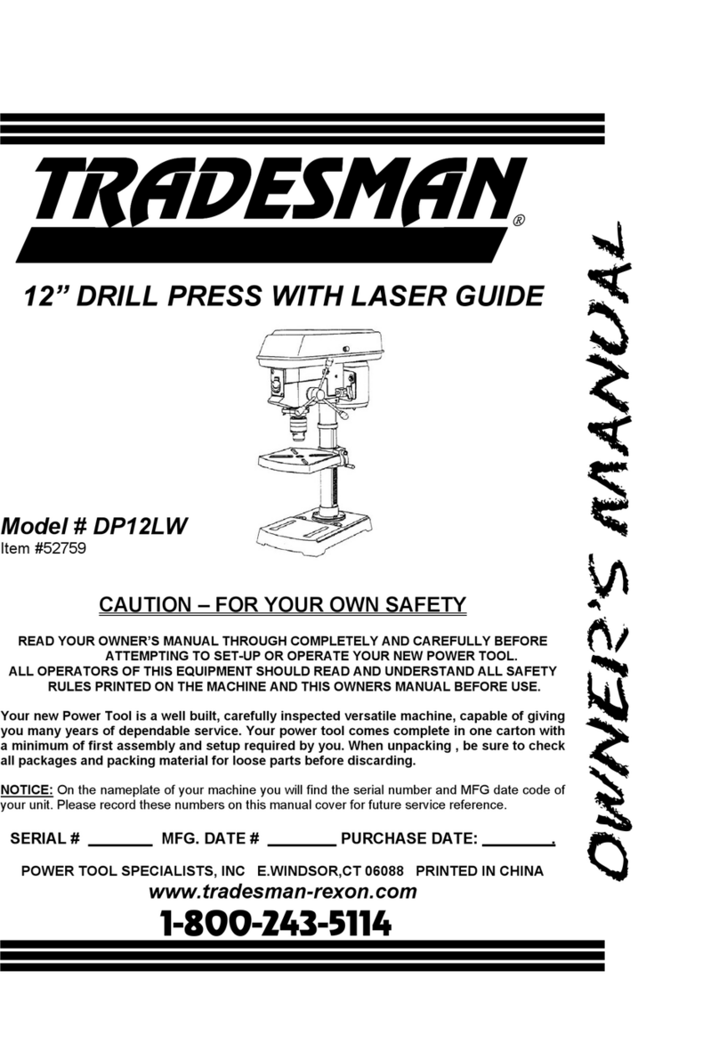 Tradesman DP12LW owner's manual