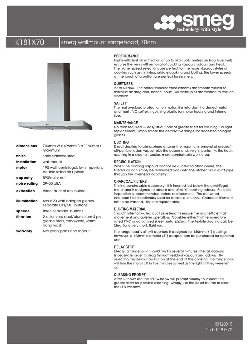 Smeg K181X70 Installation guide
