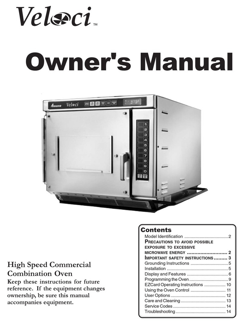 Veloci High Speed Commercial Combination Oven owner's manual Veloci High Speed Commercial Combination Oven owner's manual