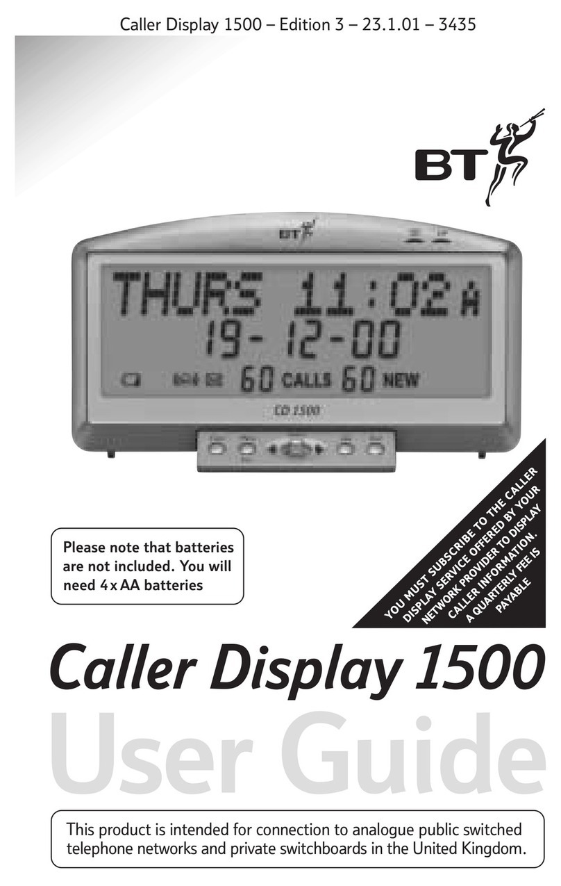 BT Caller Display 1500 user guide