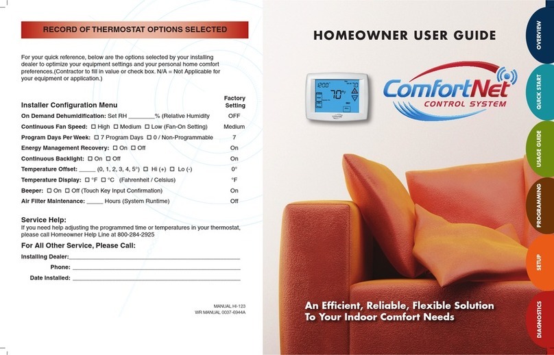 ComfortNET Touchscreen Thermostat System User manual