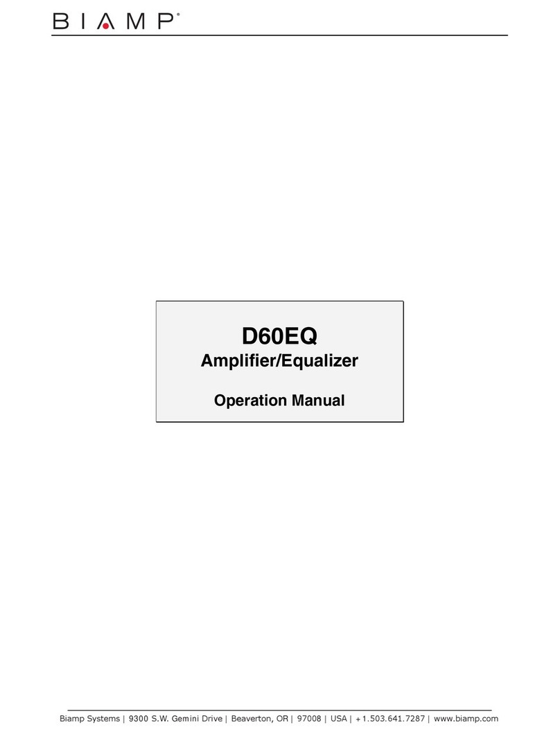 Biamp D60EQ Operation manual