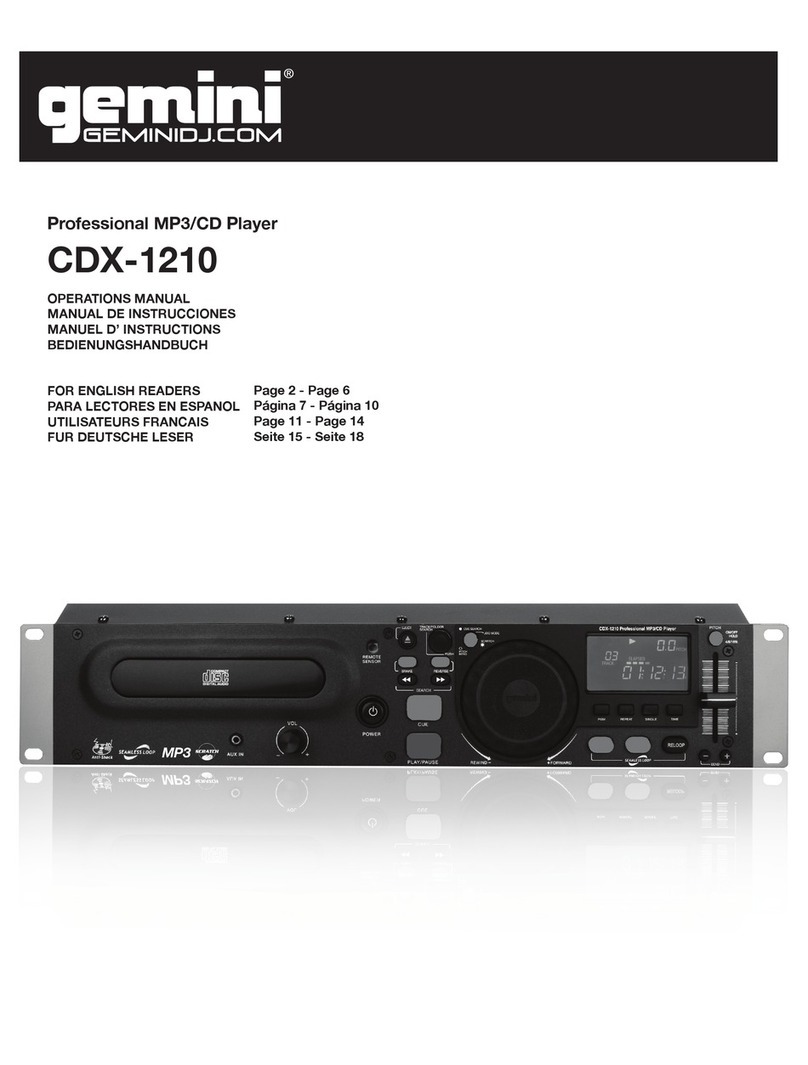 Gemini CDX-1210 User manual