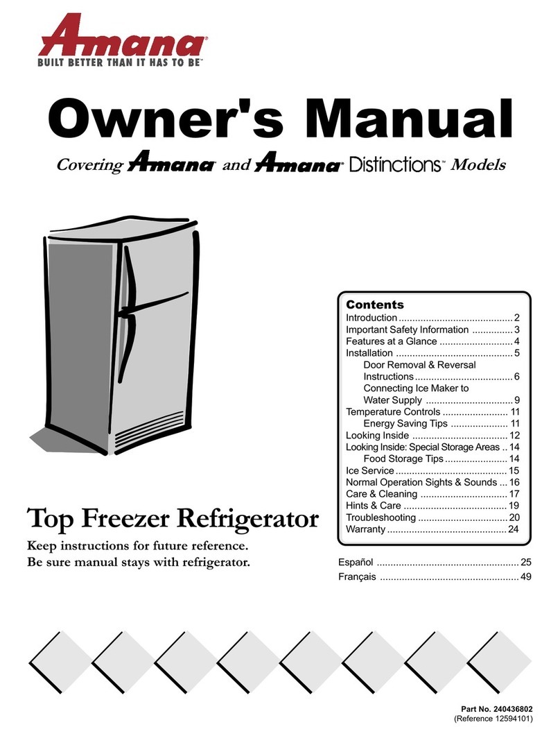 Amana Top Freezer Refrigerator User manual