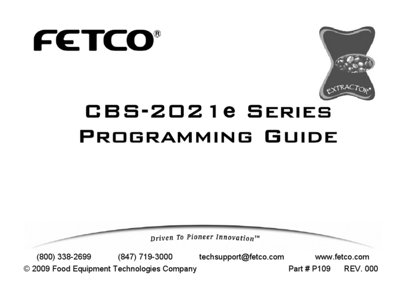 Fetco CBS-2021 e Series Programming guide
