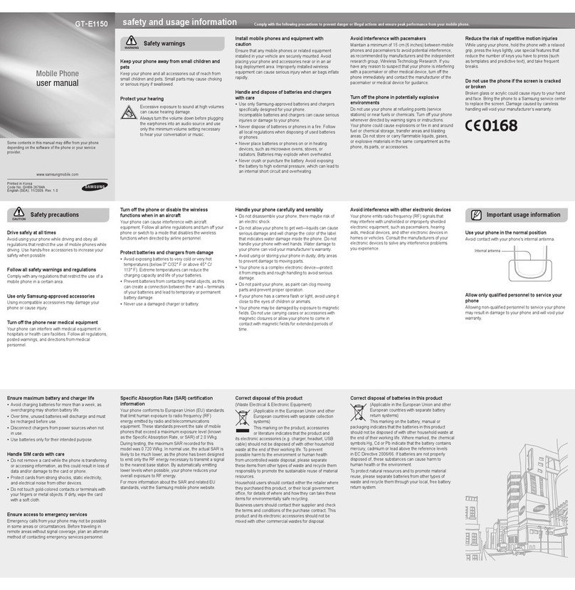 Samsung GT-E1150 User manual Samsung GT-E1150 User manual
