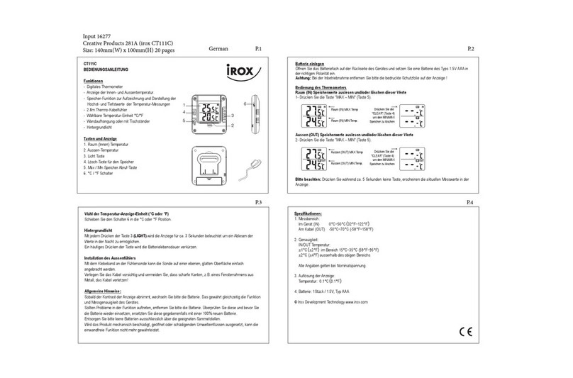 IROX CT111C User manual