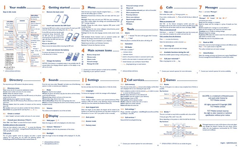 Alcatel OT-S 120 User manual