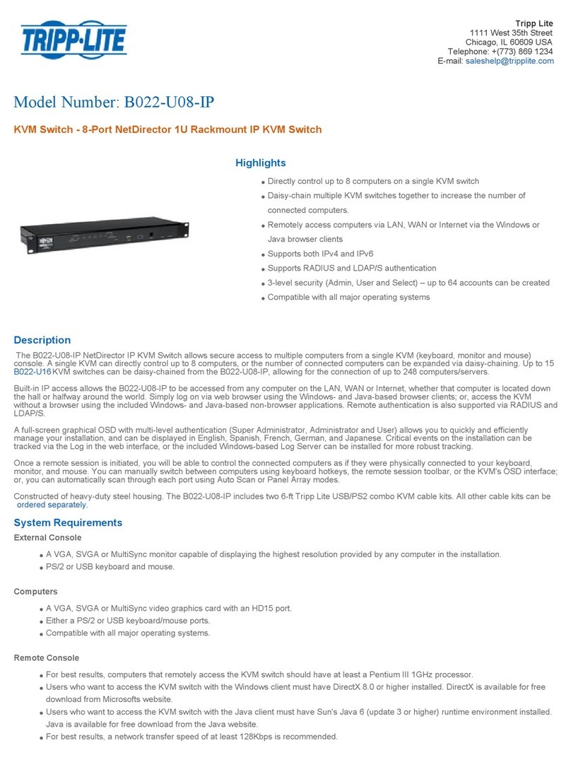 Tripp Lite NetDirector B022-U08-IP Installation guide