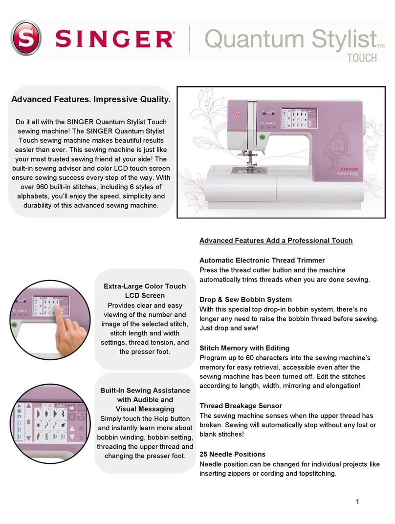 Singer Quantum Stylist Touch Quick manual