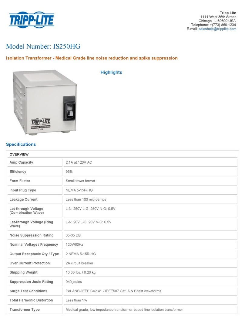 Tripp Lite IS250HG Specifications