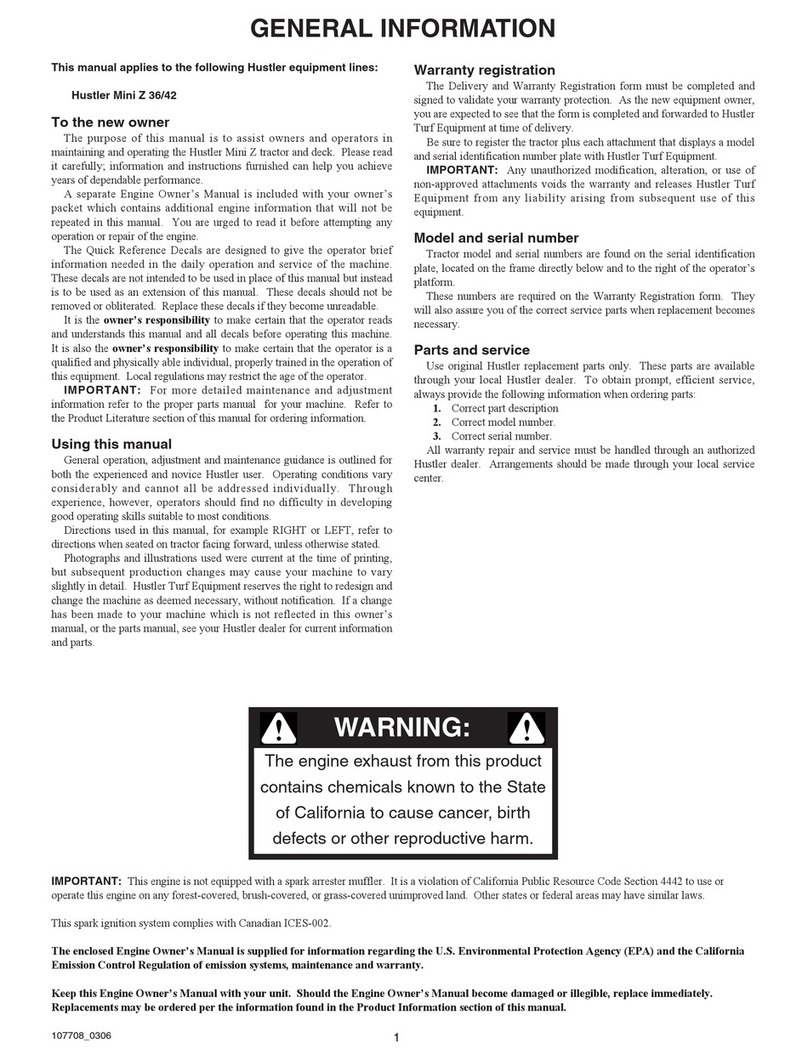 HUSTLER Mini Z 36 owner's manual