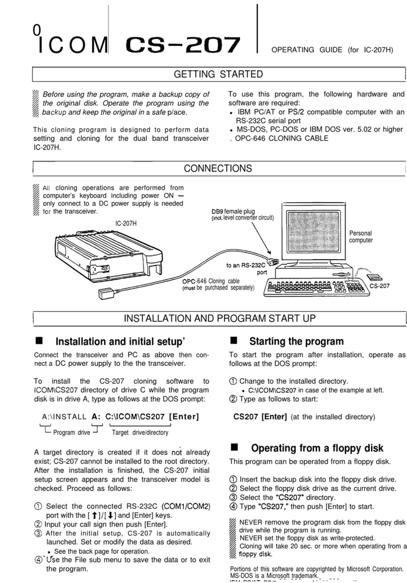Icom CS-207 User manual