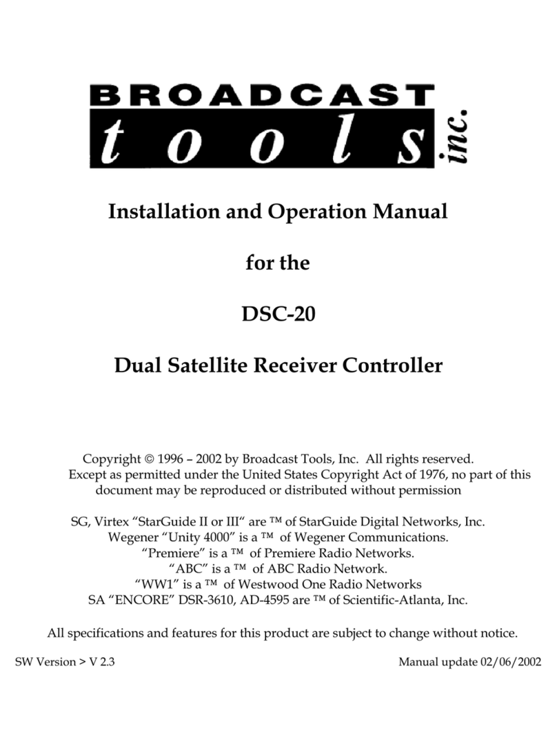 Broadcast Tools DSC-20 User manual