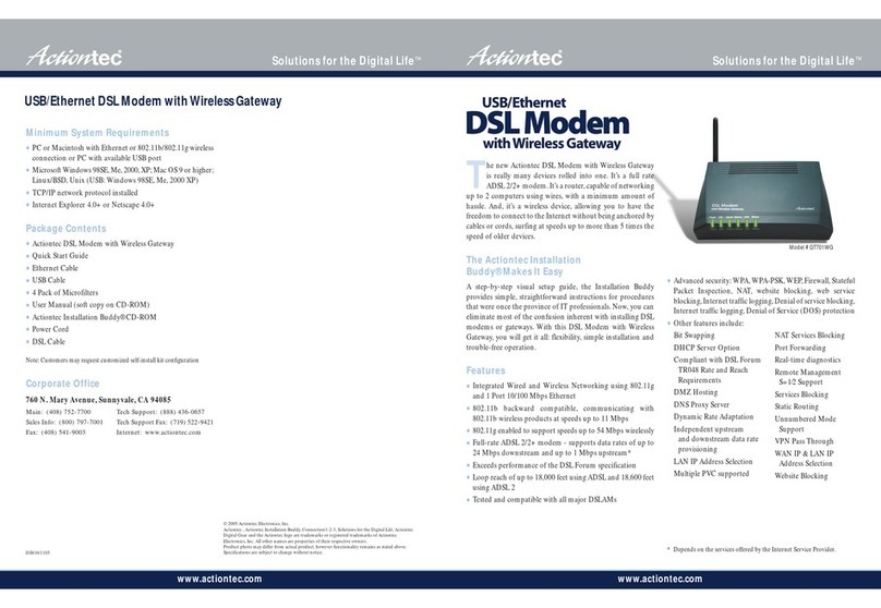 ActionTec GT701-WG User manual ActionTec GT701-WG User manual