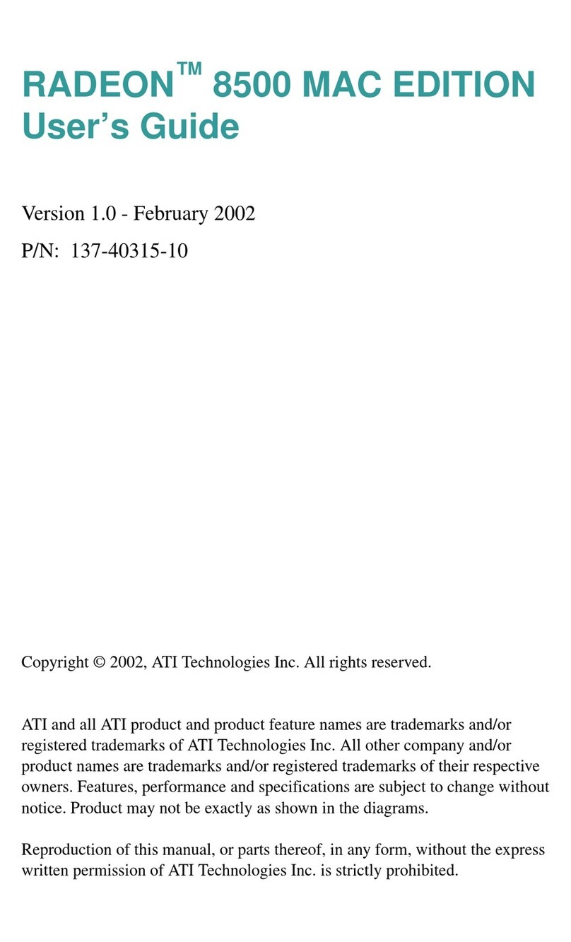 ATI Technologies RADEON 8500 MAC EDITION user guide ATI Technologies RADEON 8500 MAC EDITION user guide