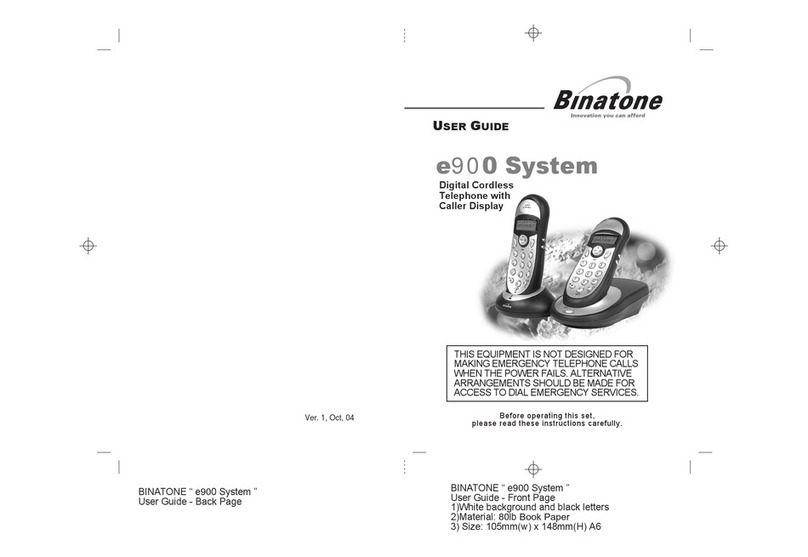 Binatone e900 System User manual