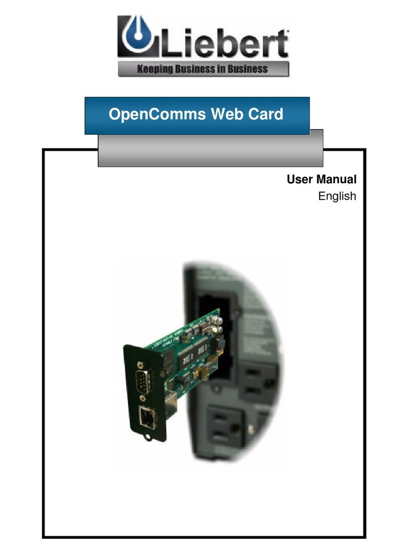 Liebert OpenComms Web Card user manual Liebert OpenComms Web Card user manual