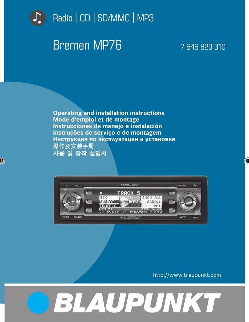 Blaupunkt BREMEN MP76 Specification sheet