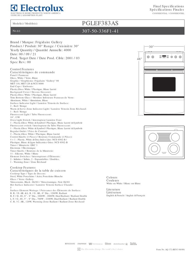 Frigidaire PGLEF383AS User manual