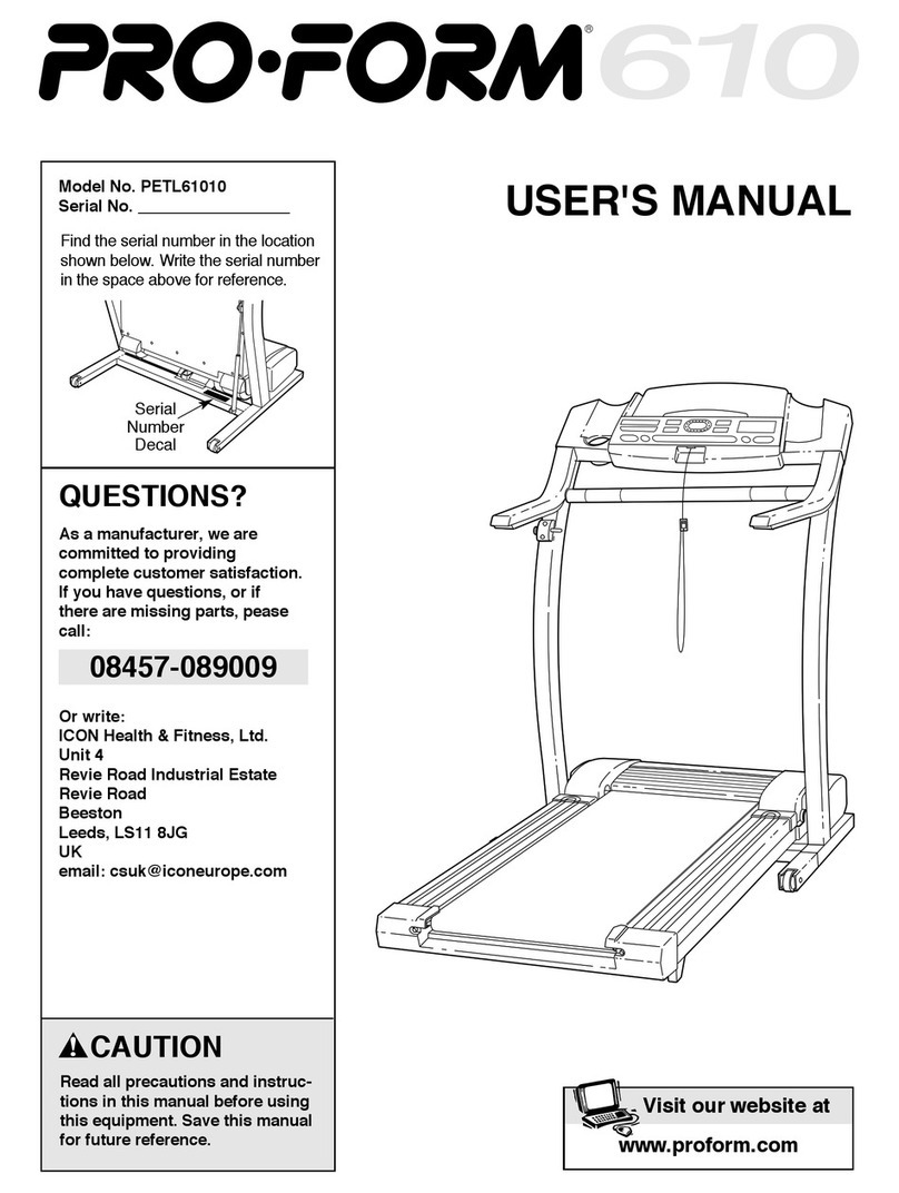 Pro-Form 610 User manual