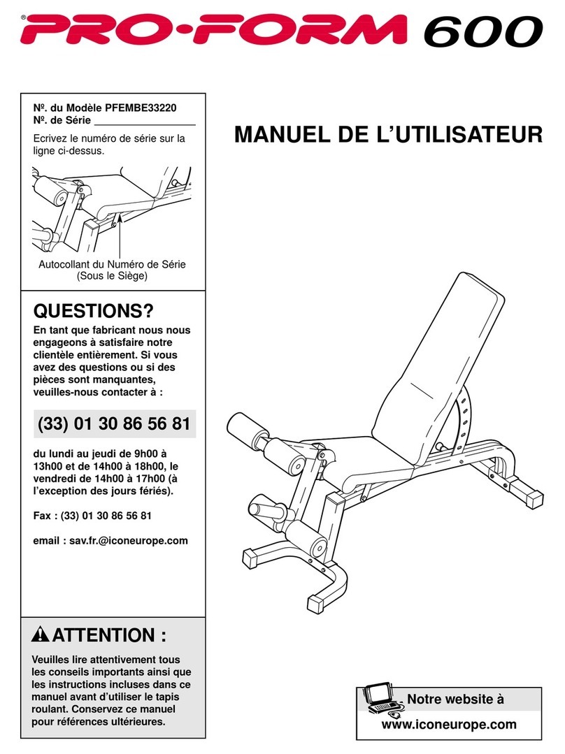 Pro-Form 600utility Bench User manual