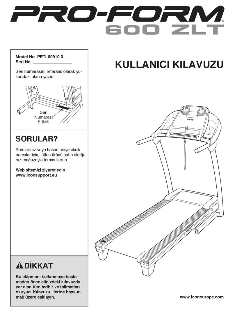 Pro-Form 600 Zlt Treadmill User manual