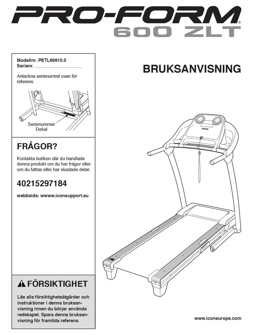 Pro-Form 600 Zlt Treadmill User manual Pro-Form 600 Zlt Treadmill User manual