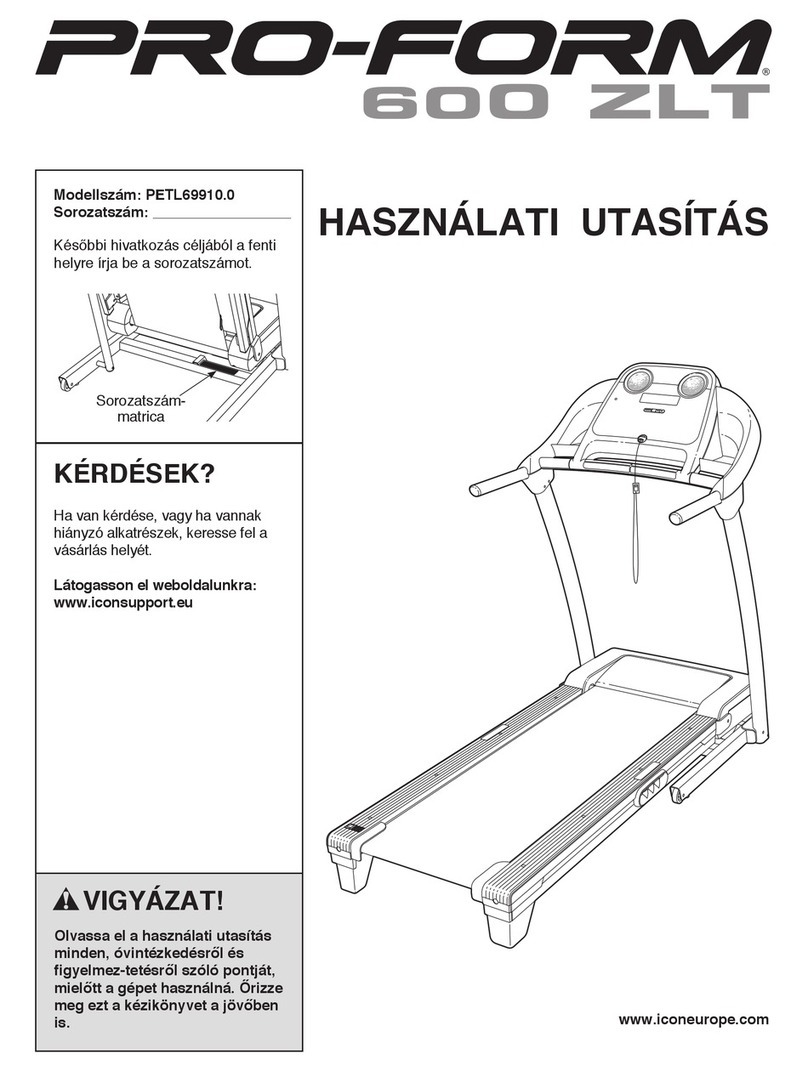 Pro-Form 600 Zlt Treadmill User manual