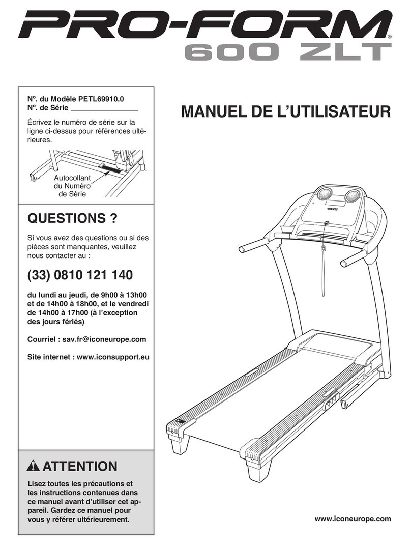 Pro-Form 600 Zlt Treadmill User manual