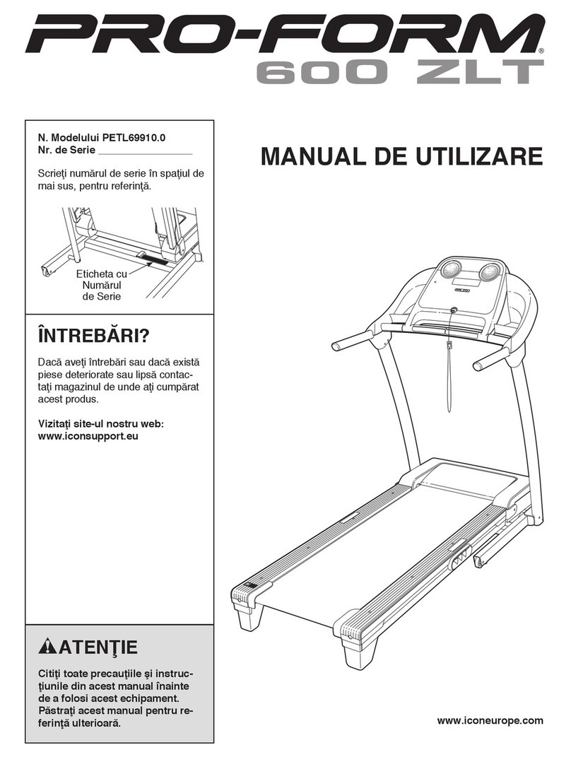 Pro-Form 600 Zlt Treadmill Instruction Manual