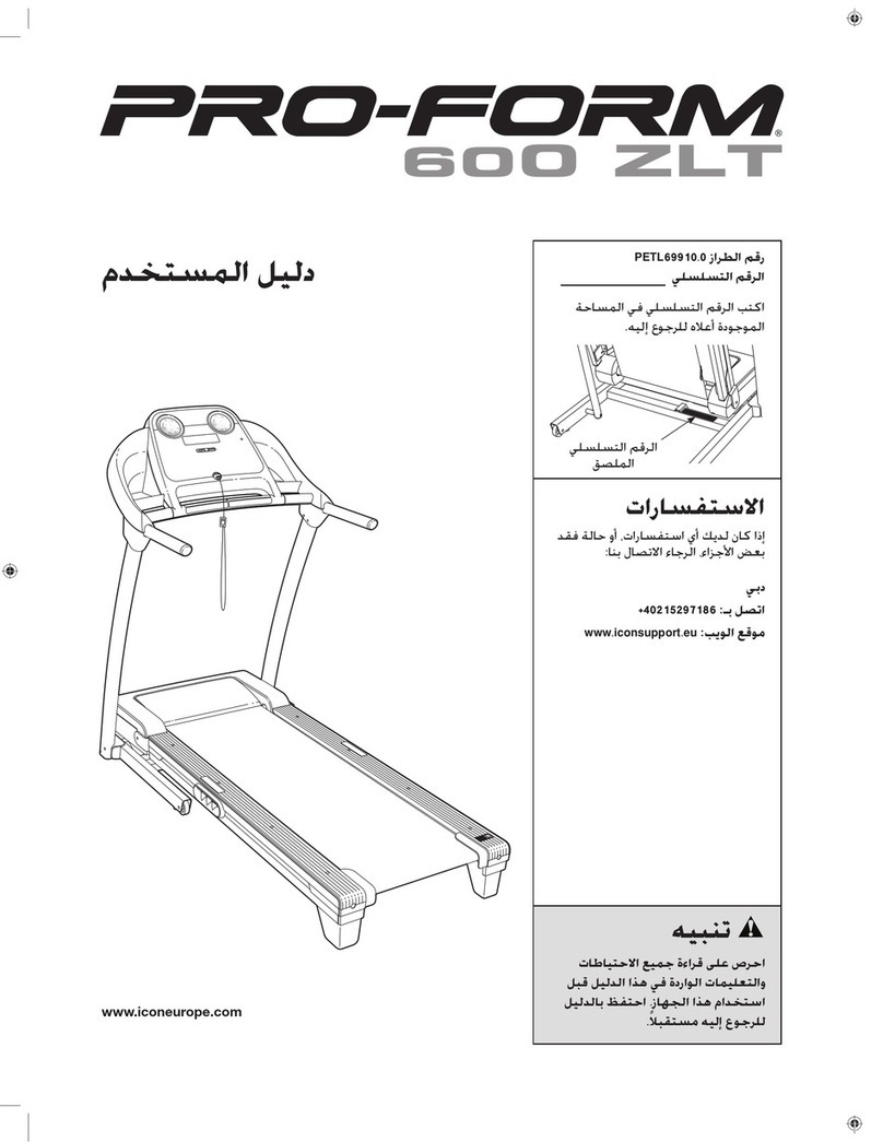 Pro-Form 600 Zlt Treadmill User manual